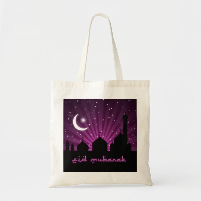 Eid Mosque Purple Night - Budget Tote Bag (Front)