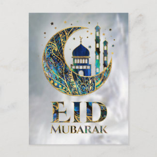 Eid Mubarak - Abalone Shell, Pearl and Gold Postcard