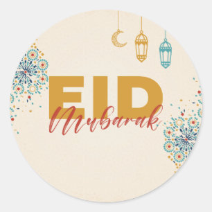 Eid mubarak  classic round sticker
