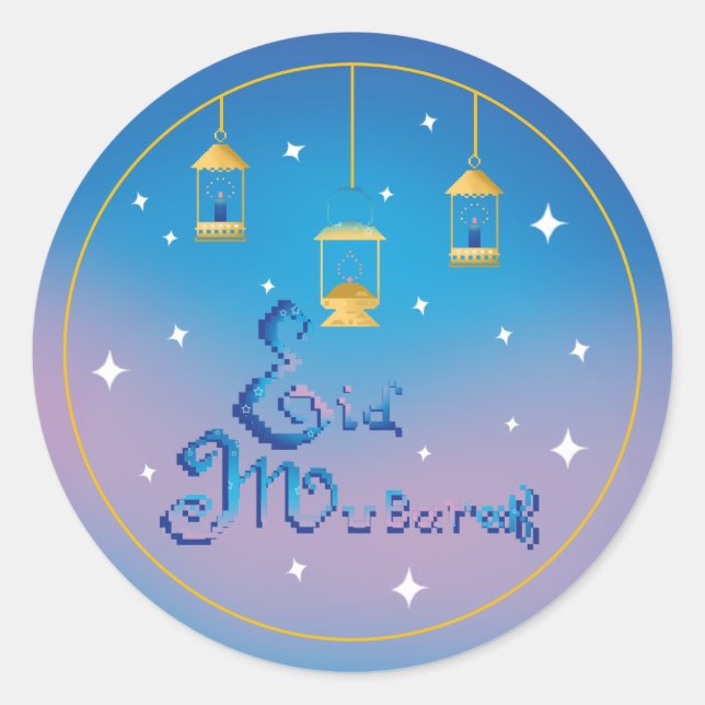 Eid Mubarak Classic Round Sticker (Front)