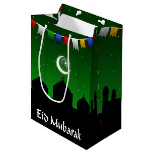 Eid Mubarak Colourful Garland Medium Gift Bag
