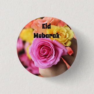Eid Mubarak Colourful roses button