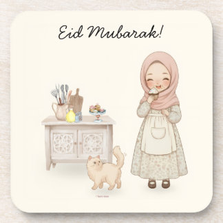 Eid Mubarak Cottagecore Muslim Coaster