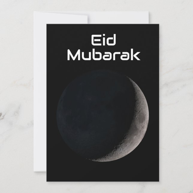Eid Mubarak crescent moon holiday greeting  Announcement (Front)