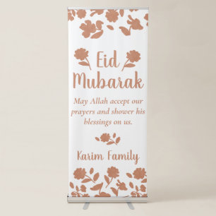 Eid Mubarak Custom Islam Home Decor Floral Pedest Retractable Banner