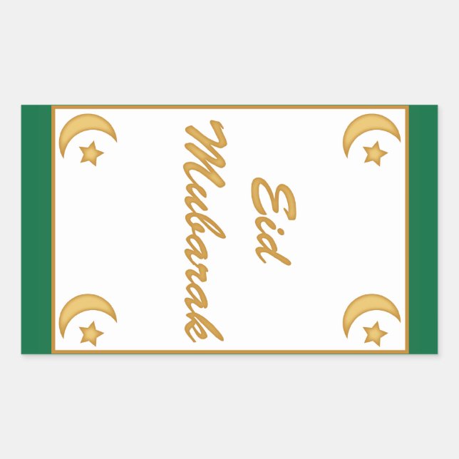 Eid Mubarak Eid al Fitr Rectangular Sticker (Front)