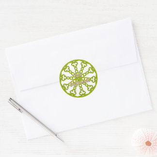 Eid Mubarak Eid Greeting Card Green  Classic Round Sticker