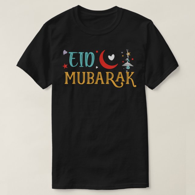 Eid Mubarak Eid Ul Fitr Eid Ul Adha Muslim Holiday T-Shirt (Design Front)