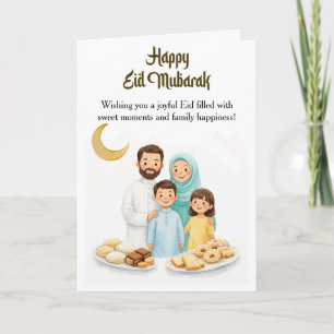 Eid Mubarak Family Greeting Card Islamic Eid Car