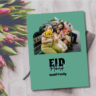 Eid Mubarak Family Photo  Holiday Postcard
