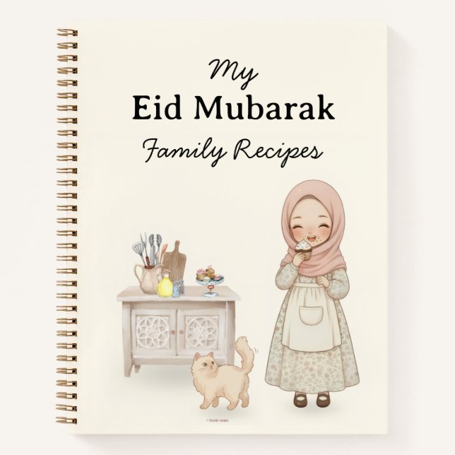 Eid Mubarak Family Recipes Notebook  (Front)