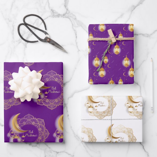 Eid mubarak fanoos  wrapping paper sheet (Front)
