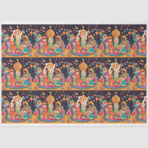Eid Mubarak Festival Scene Wrapping Gift Paper