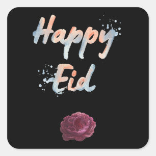 Eid Mubarak floral and pastel colors Square Sticker