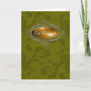 Eid Mubarak Floral Green Holiday Card