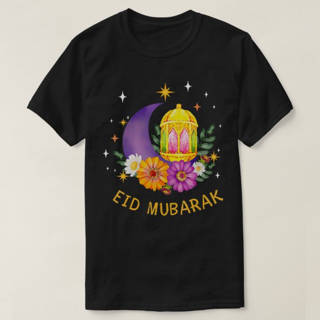 Eid Mubarak Floral Islamic Ramadan Tshirt for Musl (Design Front)