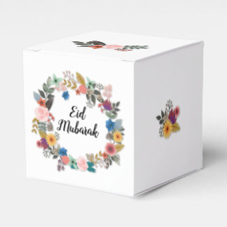 EID MUBARAK FLORAL WREATH FAVOUR CUBE BOX