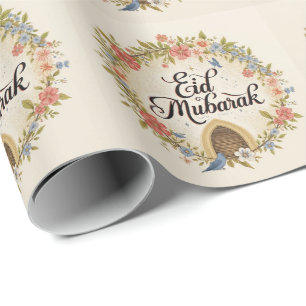 Eid mubarak for eid fitr gift tag wrapping paper