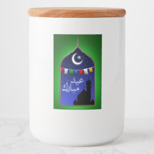 Eid Mubarak Garland Moon Food Label