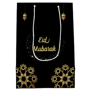 Eid Mubarak Golden Customise Medium Gift Bag
