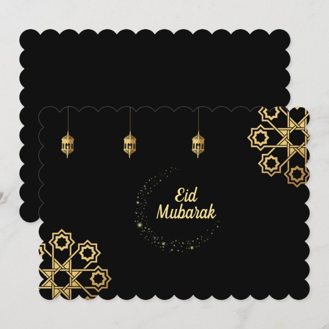 Eid Mubarak Golden Invitation (Front/Back)