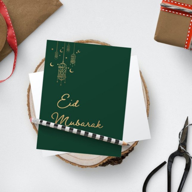 Eid Mubarak Green & Gold Eid Card (Creator Uploaded)