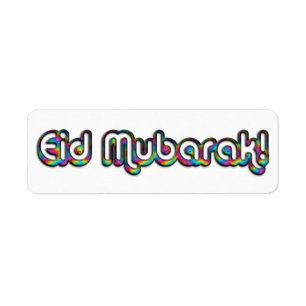 Eid Mubarak Greeting Rainbow Colours Typography