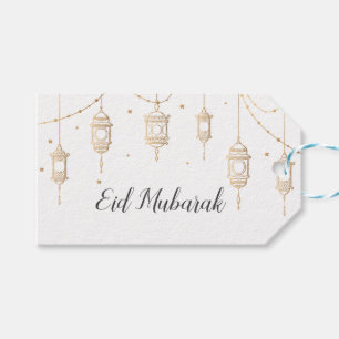 Eid Mubarak Happy Eid Golden Elegant Calligraphy Gift Tags