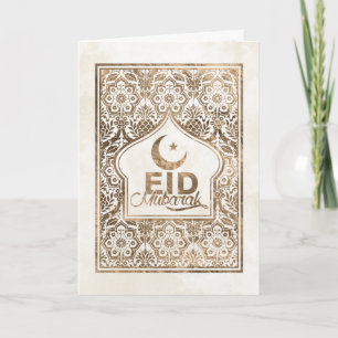 Eid Mubarak - Happy Eid - Pastel Gold Card