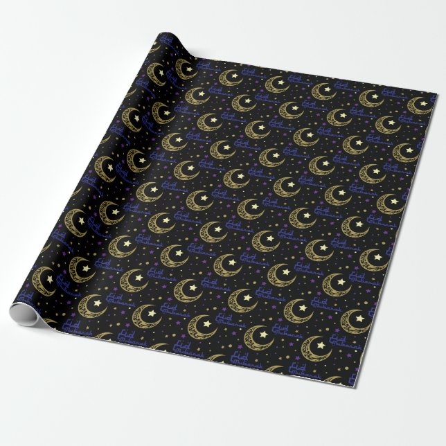 Eid Mubarak - Happy Eid -Ramadan Kareem Wrapping Paper (Unrolled)