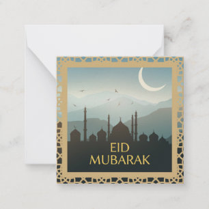 Eid Mubarak in Light Blue Background Card