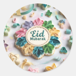eid mubarak islam day classic round sticker