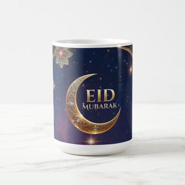 Eid Mubarak Islamic celebration Gold And navy Coffee Mug (Center)