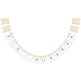 Eid Mubarak Islamic geometric gold decoration Bunting