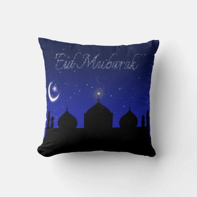 Eid Mubarak - Islamic Greeting Pillow (Front)
