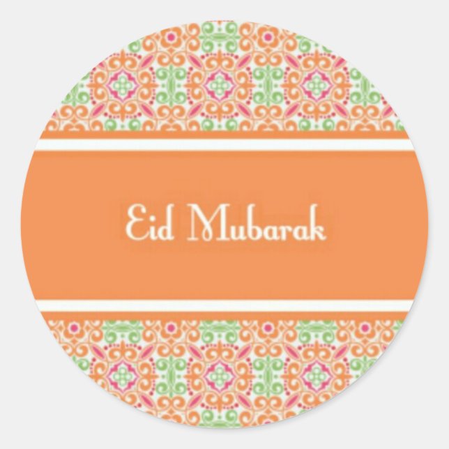 eid mubarak.jpg classic round sticker (Front)