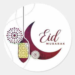 Eid Mubarak lantern  Classic Round Sticker