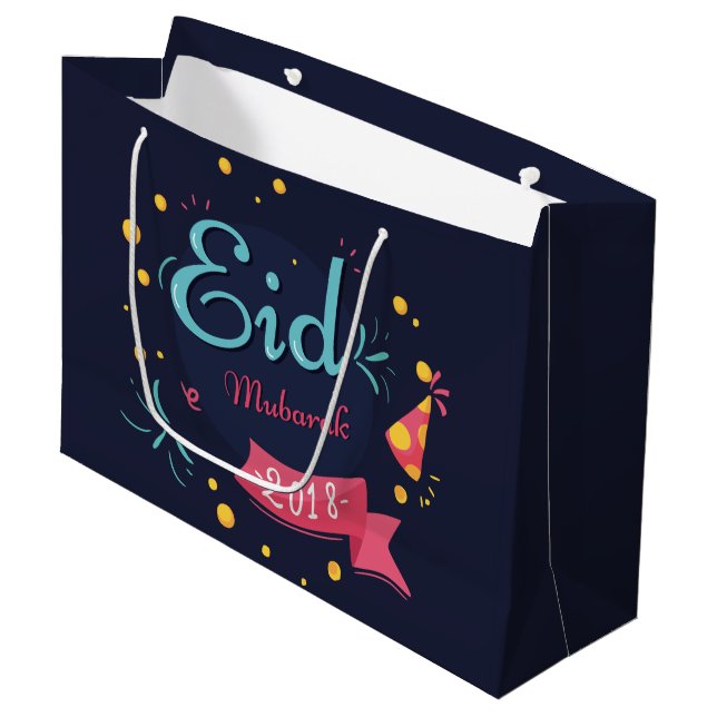 Eid Mubarak Large Gift Bag (Front Angled)