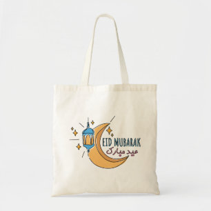 Eid mubarak line art  tote bag