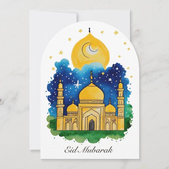Eid Mubarak Mosque Card (Front)