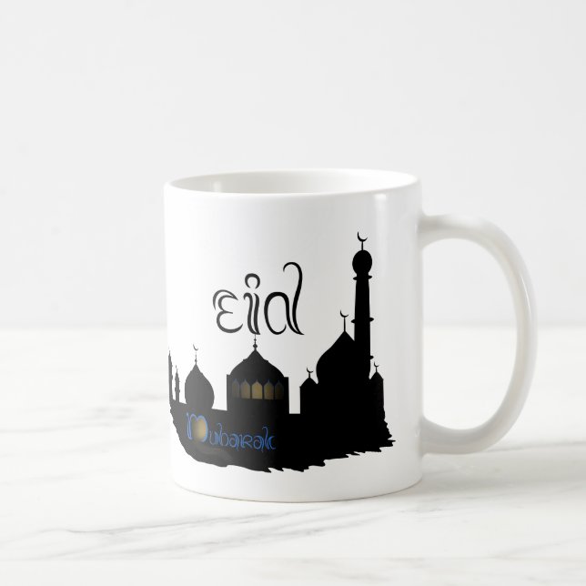 Eid Mubarak Mosque Silhouette - Mug (Right)