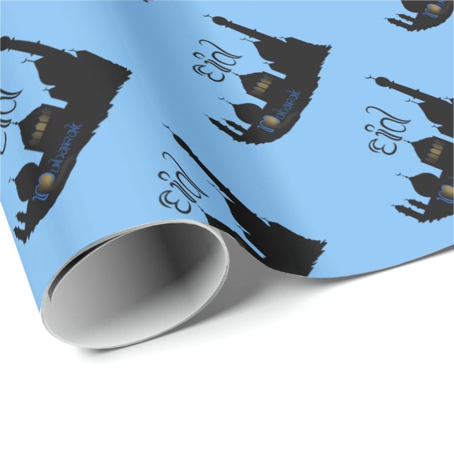 Eid Mubarak Mosque Silhouette - Wrapping Paper (Roll Corner)