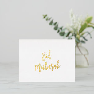 Eid Mubarak Muslim Islamic Greeting     Foil Holiday Postcard