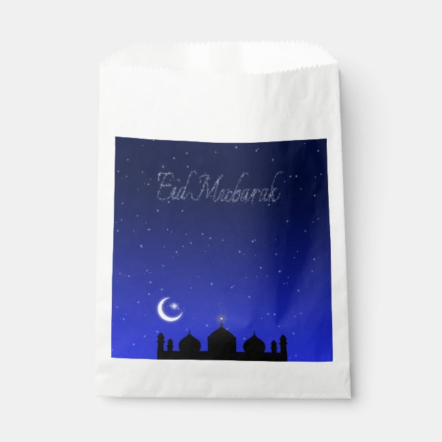 Eid Mubarak Night Stars Mosque Favour Bags (Front)
