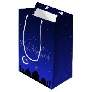 Eid Mubarak Night Stars Mosque Medium Gift Bag