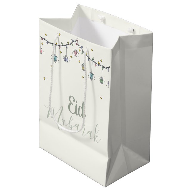 eid mubarak paper bag to celebrate eid Al fitr (Front Angled)