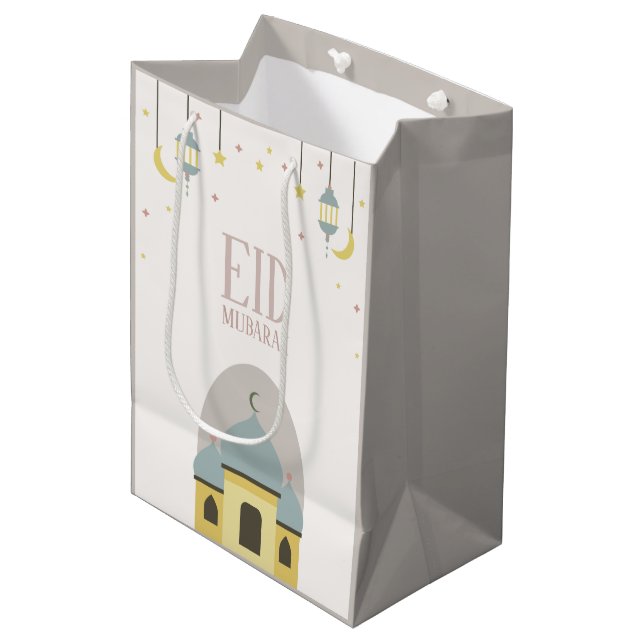 eid mubarak paper bag to celebrate eid Al fitr (Front Angled)