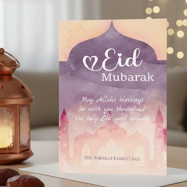 Eid Mubarak Personalised Card with Mosque Design (Creator Uploaded)
