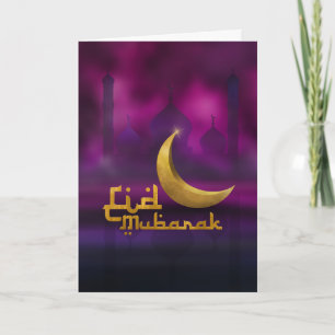 Eid Mubarak - Purple and gold Card