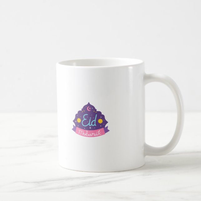 Eid Mubarak Purple and Pink Coffee Mug (Right)